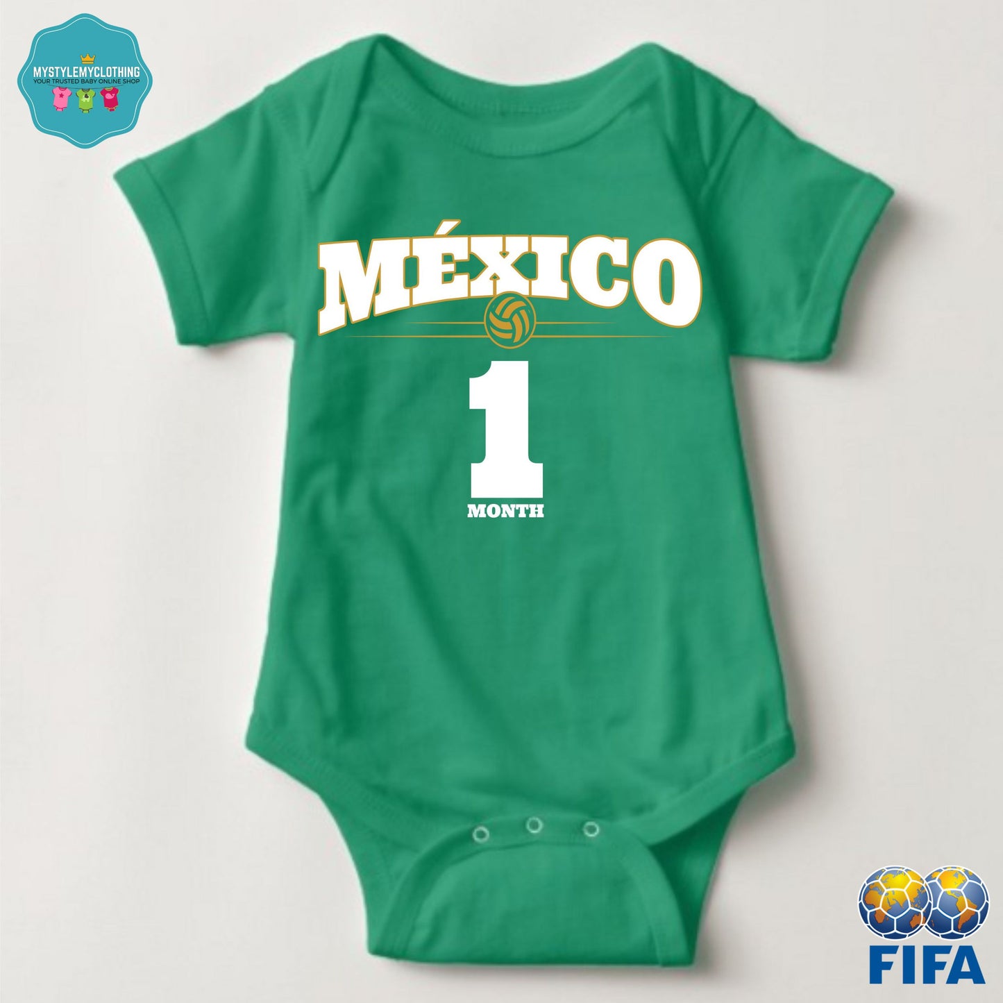 Baby FIFA Soccer Football Jersey Onesies - Mexico