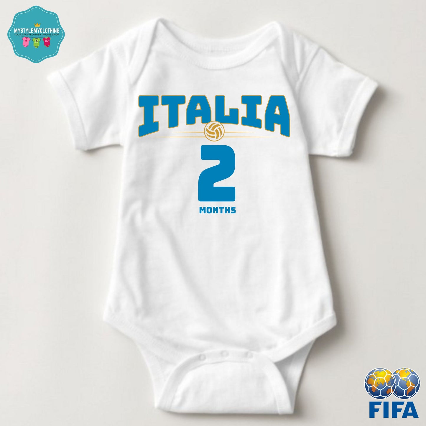 Baby FIFA Soccer Football Jersey Onesies - Italia