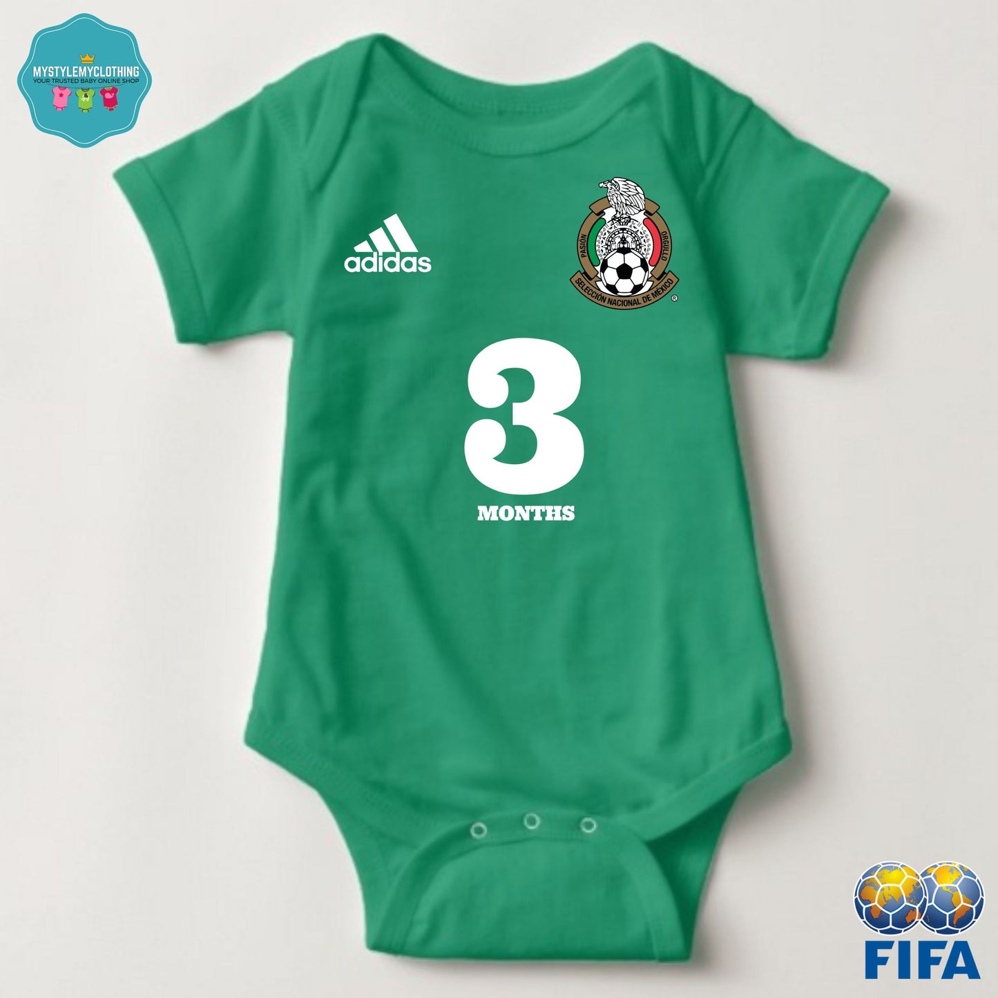 Baby FIFA Soccer Football Jersey Onesies - Mexico