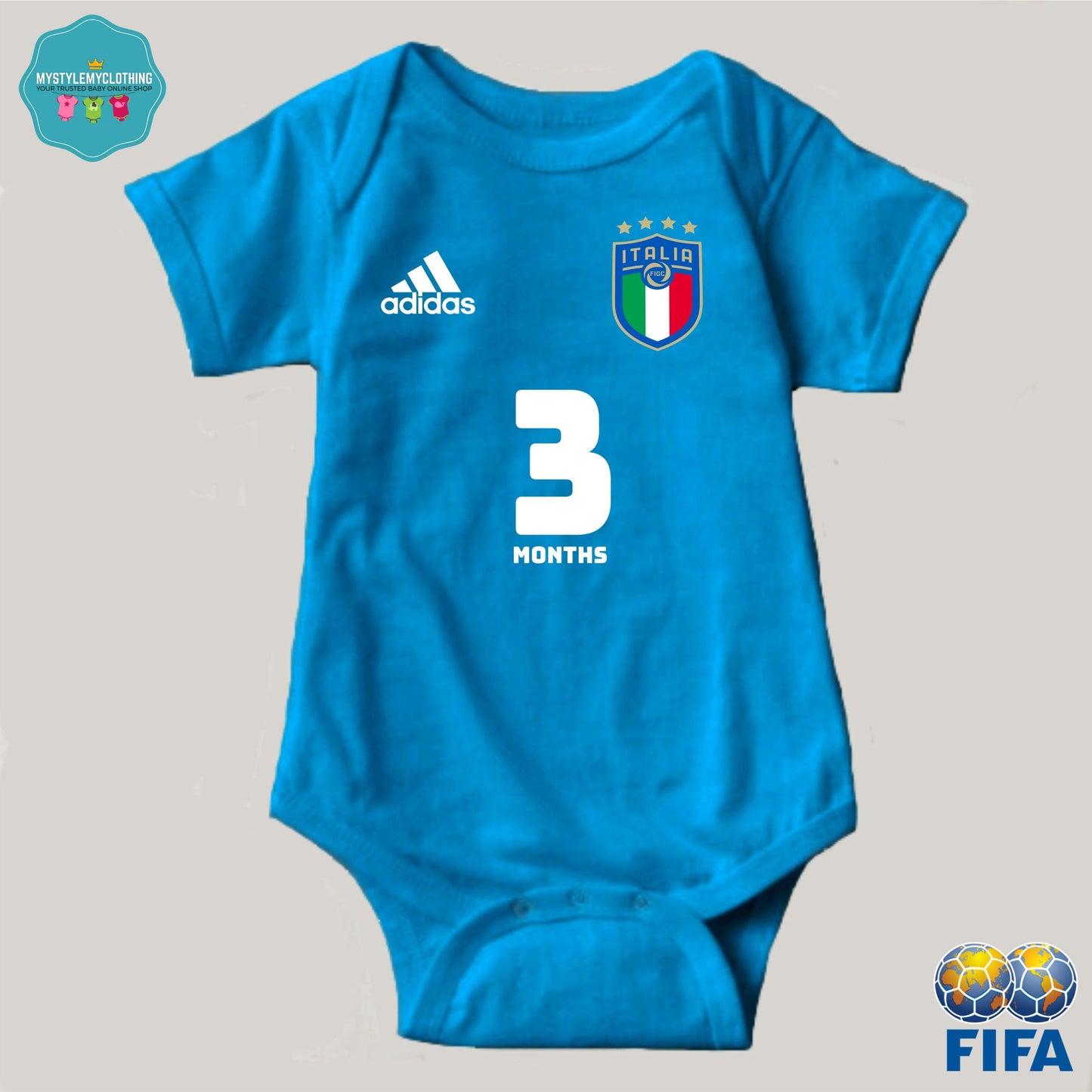 Baby FIFA Soccer Football Jersey Onesies - Italia