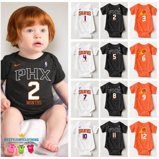 Baby Monthly Onesies - Basketball Jersey Phoenix