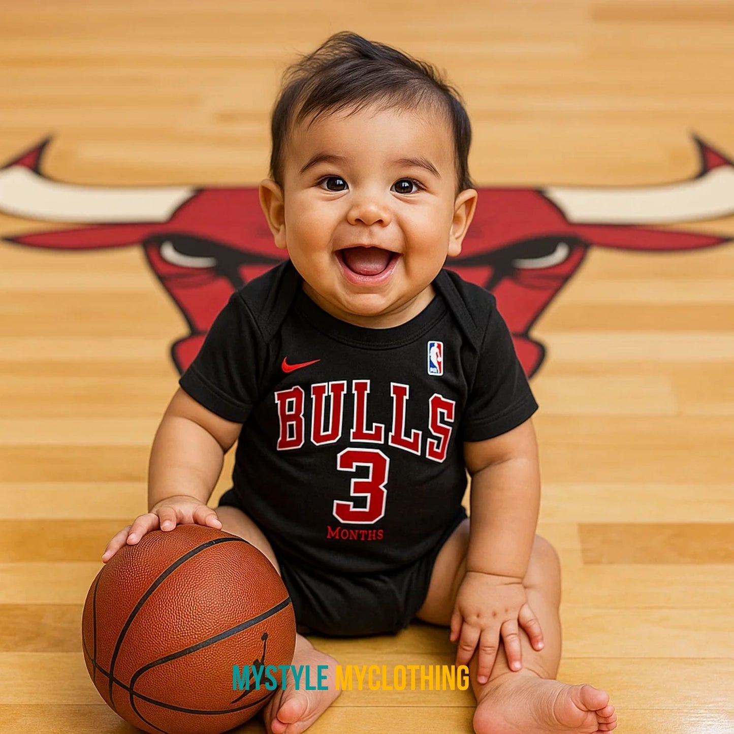 Baby Monthly Onesies - Basketball Jersey Chicago Bulls