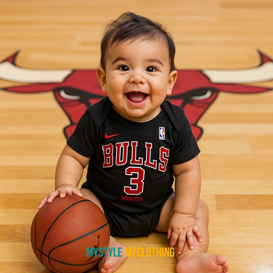 Baby Monthly Onesies - Basketball Jersey Chicago Bulls