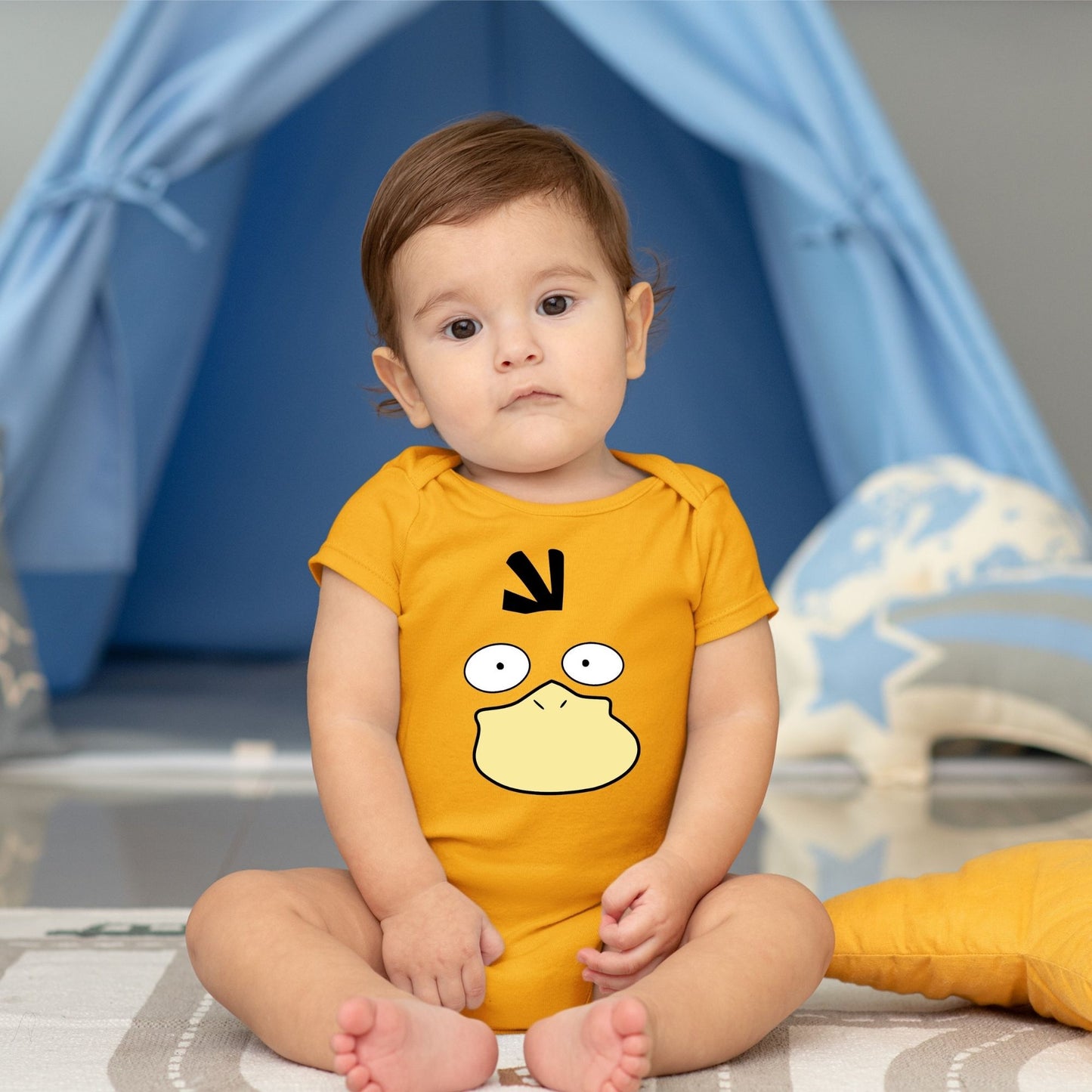 Baby Character Onesies with FREE Name Back Print- Pokemon-Psyduck 1