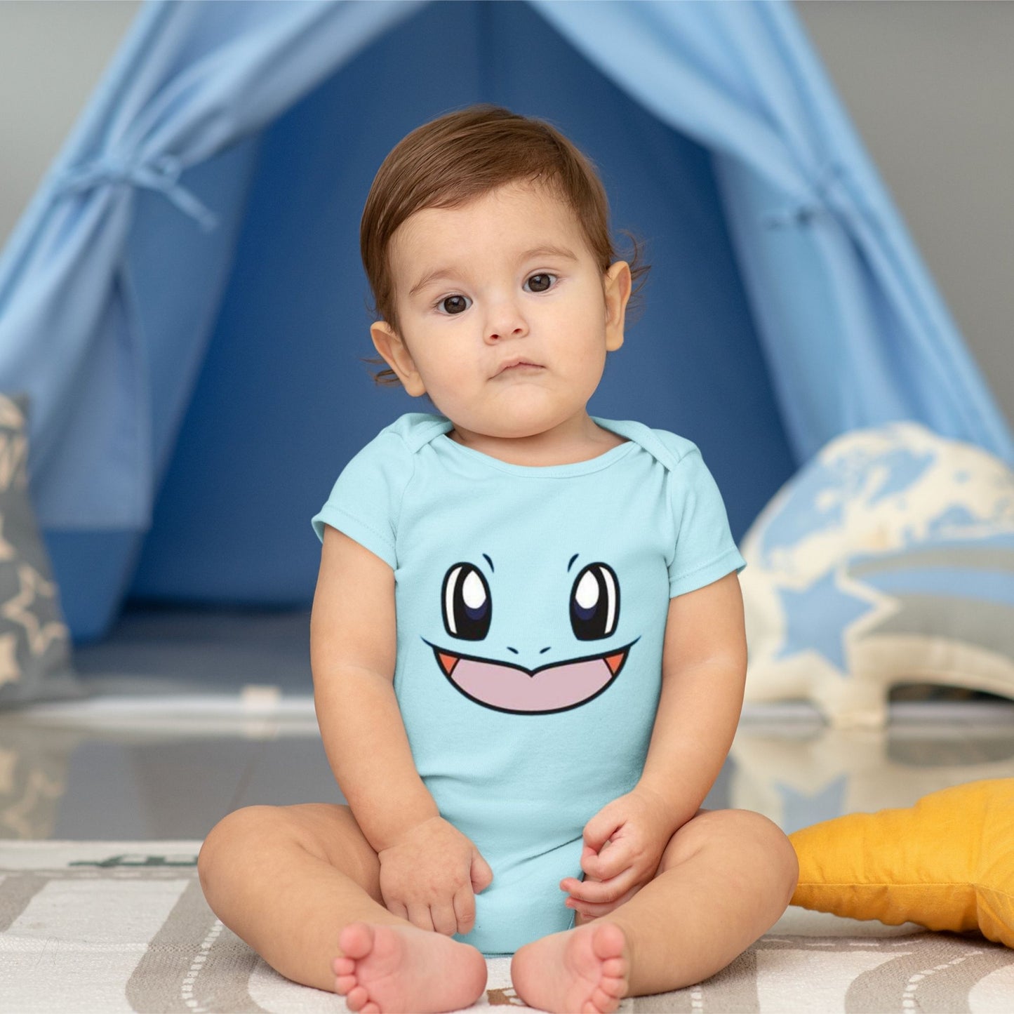 Baby Character Onesies with FREE Name Back Print - Pokemon-Squirtle