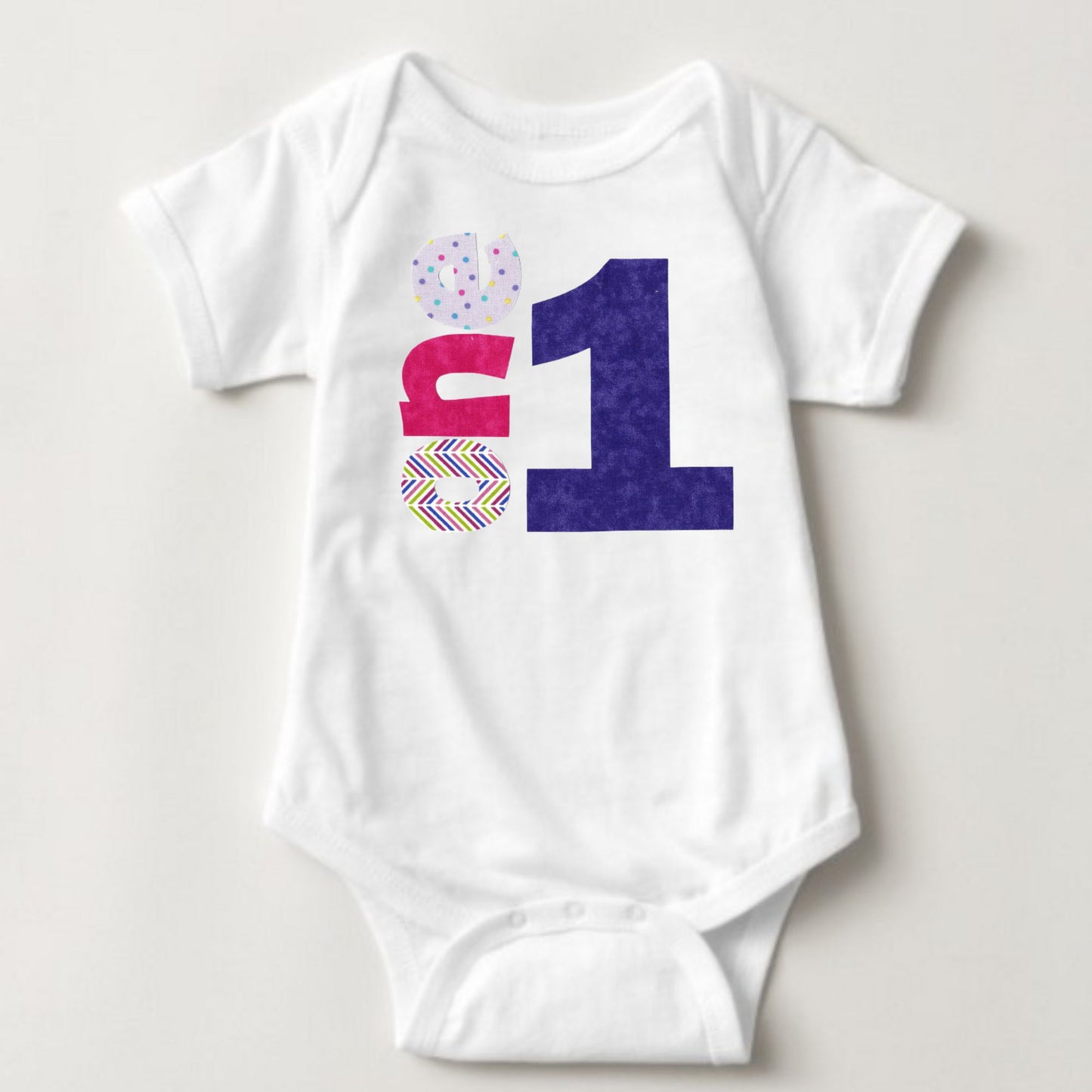 Baby 1st Birthday Onesies - 1 One (Purple)