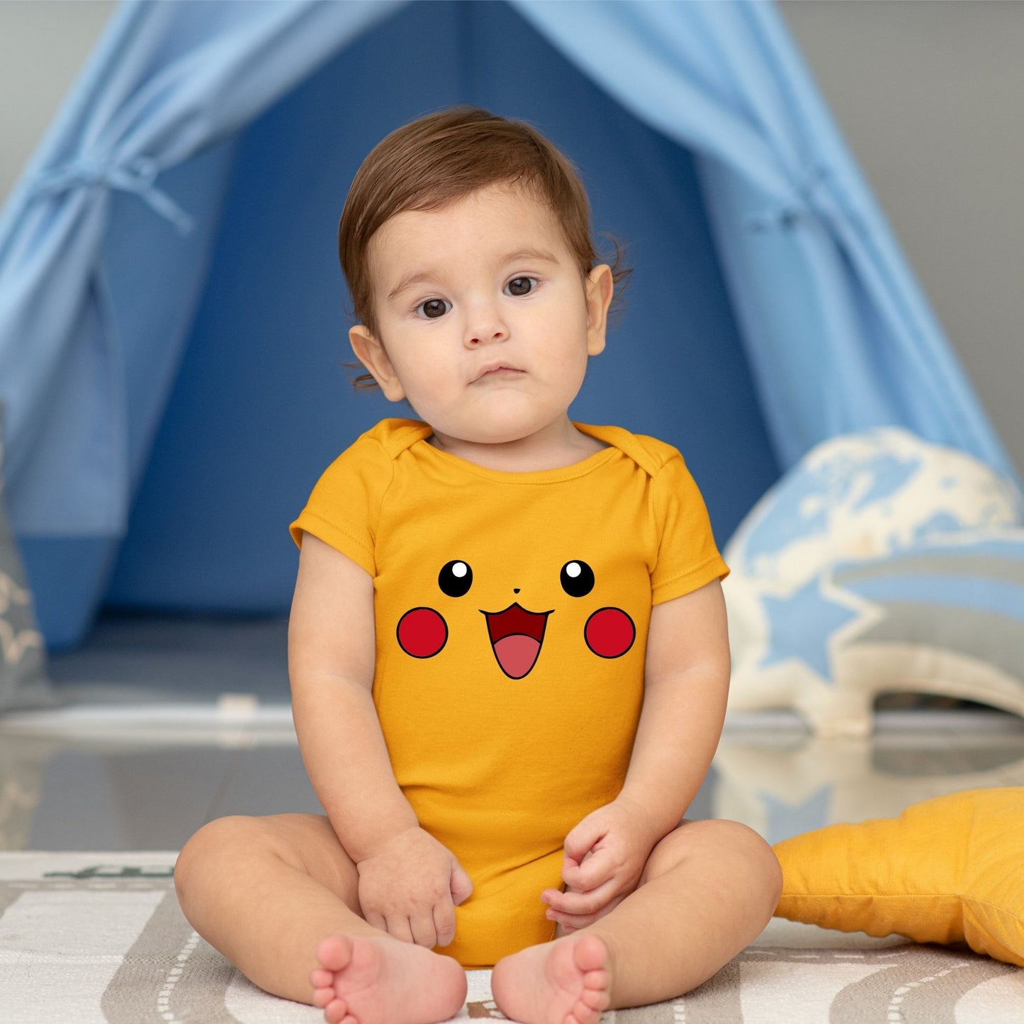 Baby Character Onesies with FREE Name Back Print - Pokemon-Pikachu