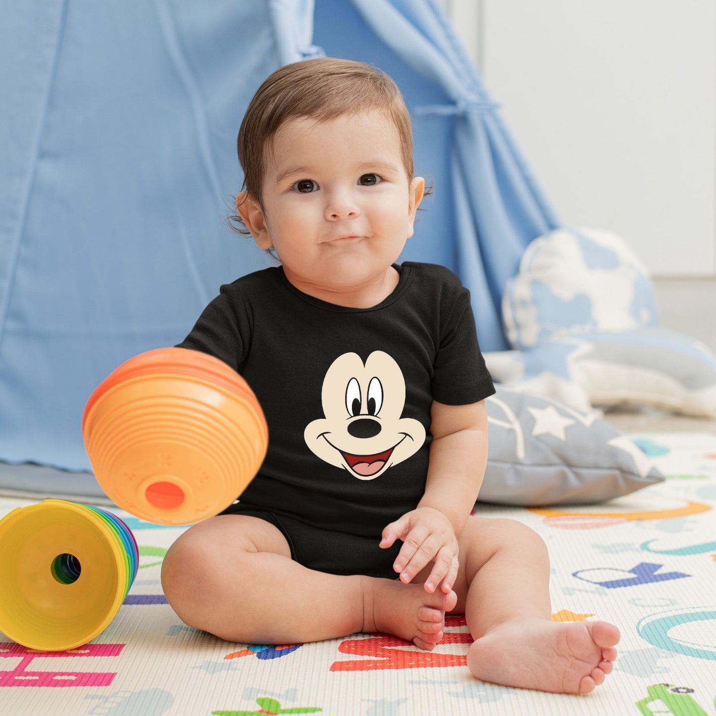 Baby Character Onesies with Name Back Print - Mickey