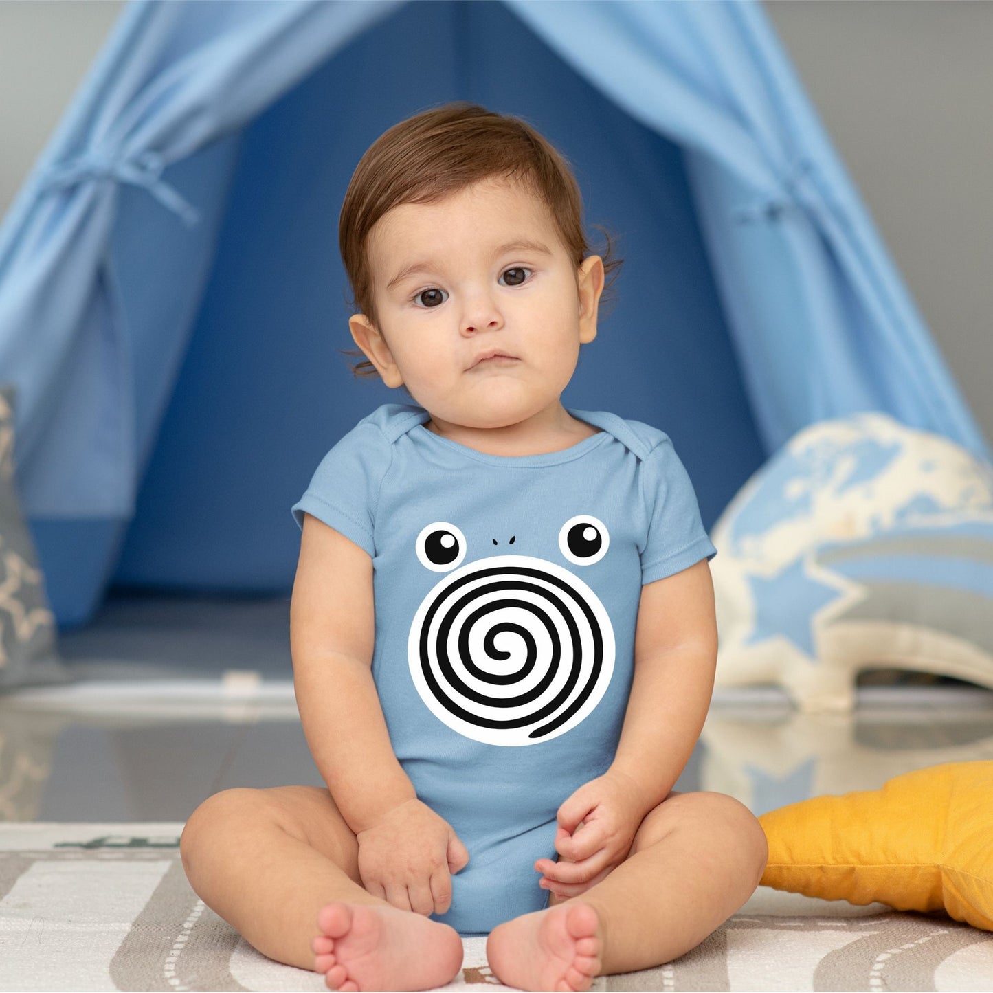 Baby Character Onesies with FREE Name Back Print- Pokemon-Poliwhirl