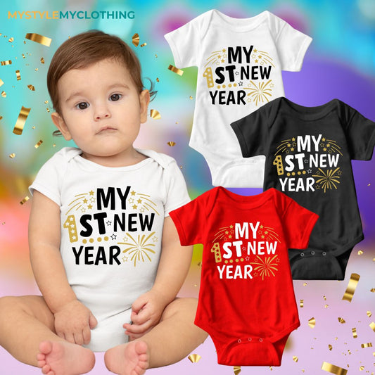 Baby New Year Holiday Onesies - My 1st New Year Fireworks