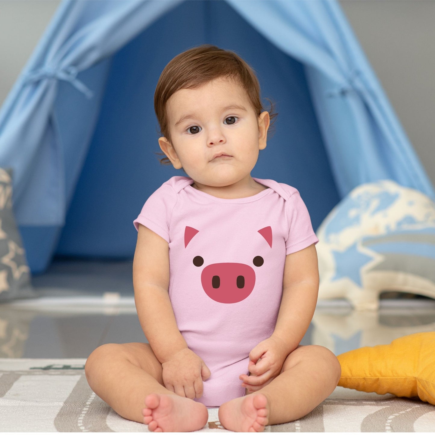 Baby Character Onesies - Happy Pig Face