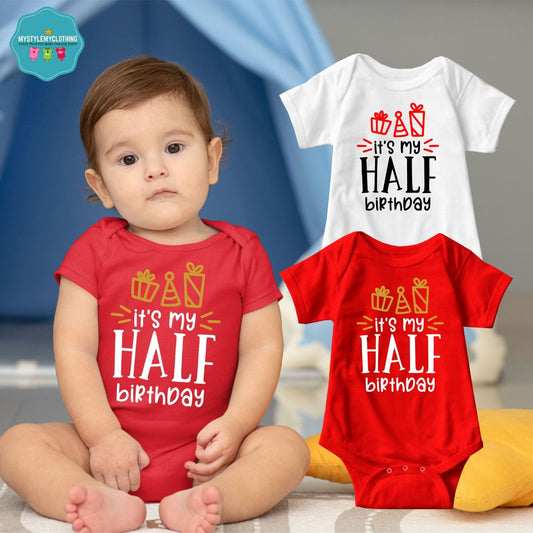 Baby 1/2 Birthday Onesies - Half Way to ONE