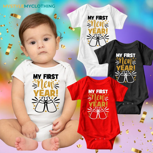 Baby New Year Holiday Onesies - My 1st New Year Big Bottle