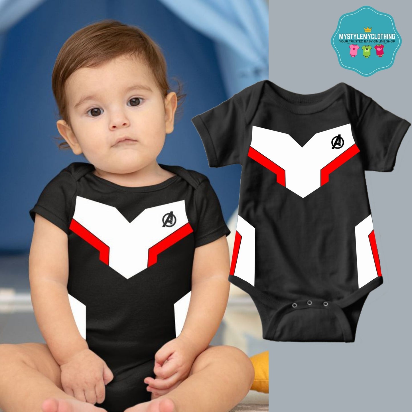 Baby Superhero Onesies with Name Back Print - Avengers