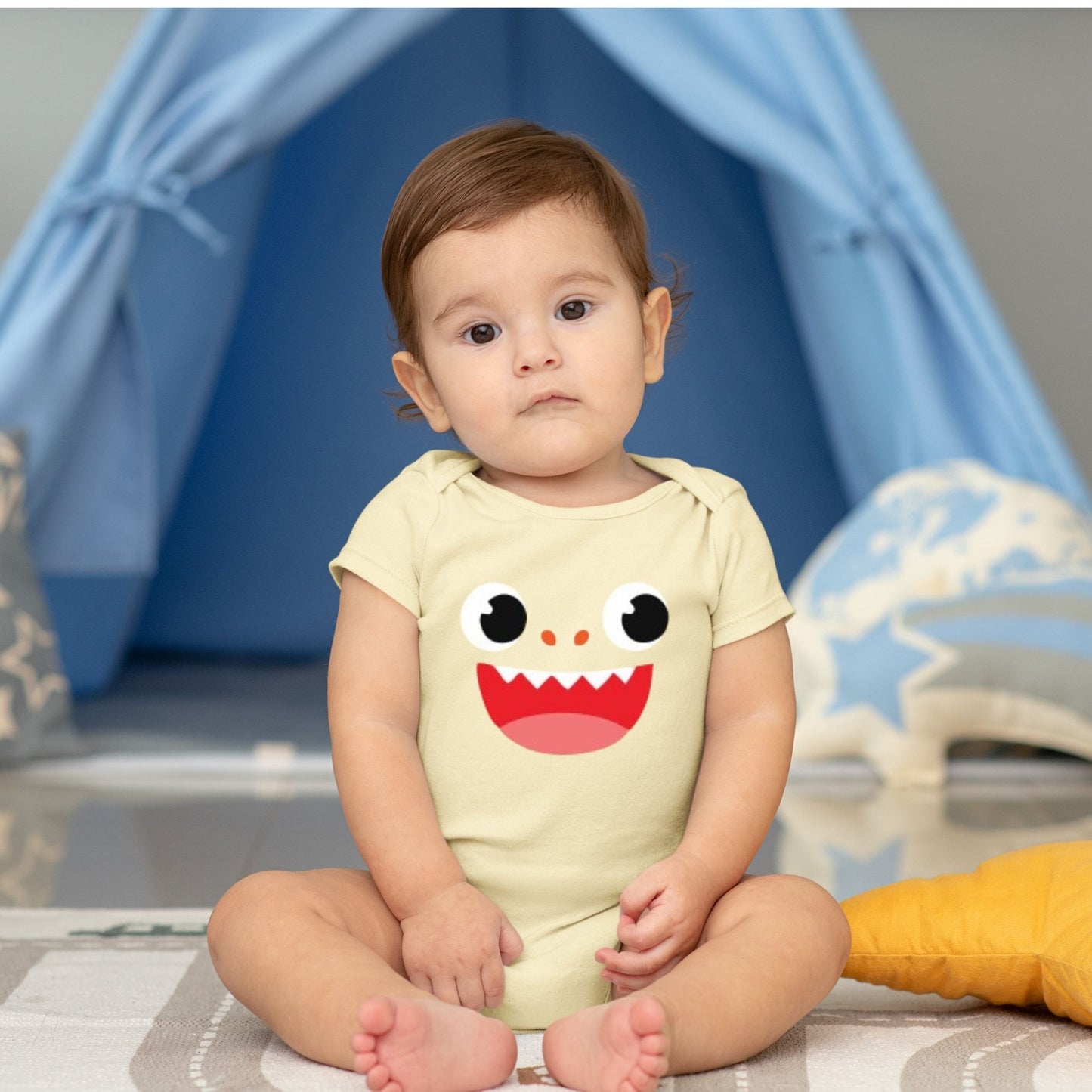 Baby Character Onesies - Baby Shark Pale Yellow