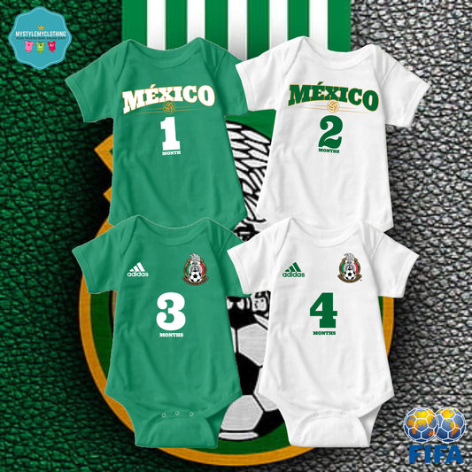 Baby FIFA Soccer Football Jersey Onesies - Mexico