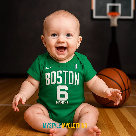 Baby Monthly Onesies - Basketball Jersey Boston Celtics