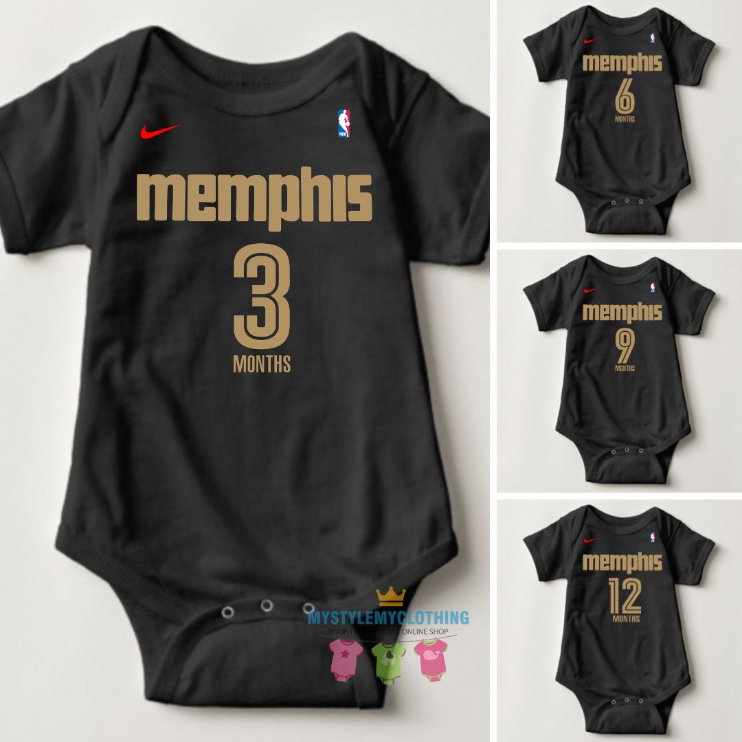 Baby Monthly Onesies - Basketball Jersey Memphis Grizzles