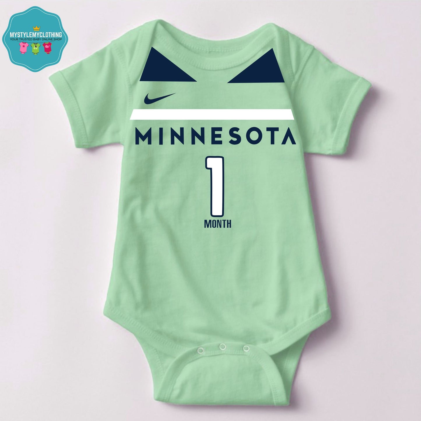 Baby Monthly Onesies - Basketball Jersey Minnesota Timberwolves