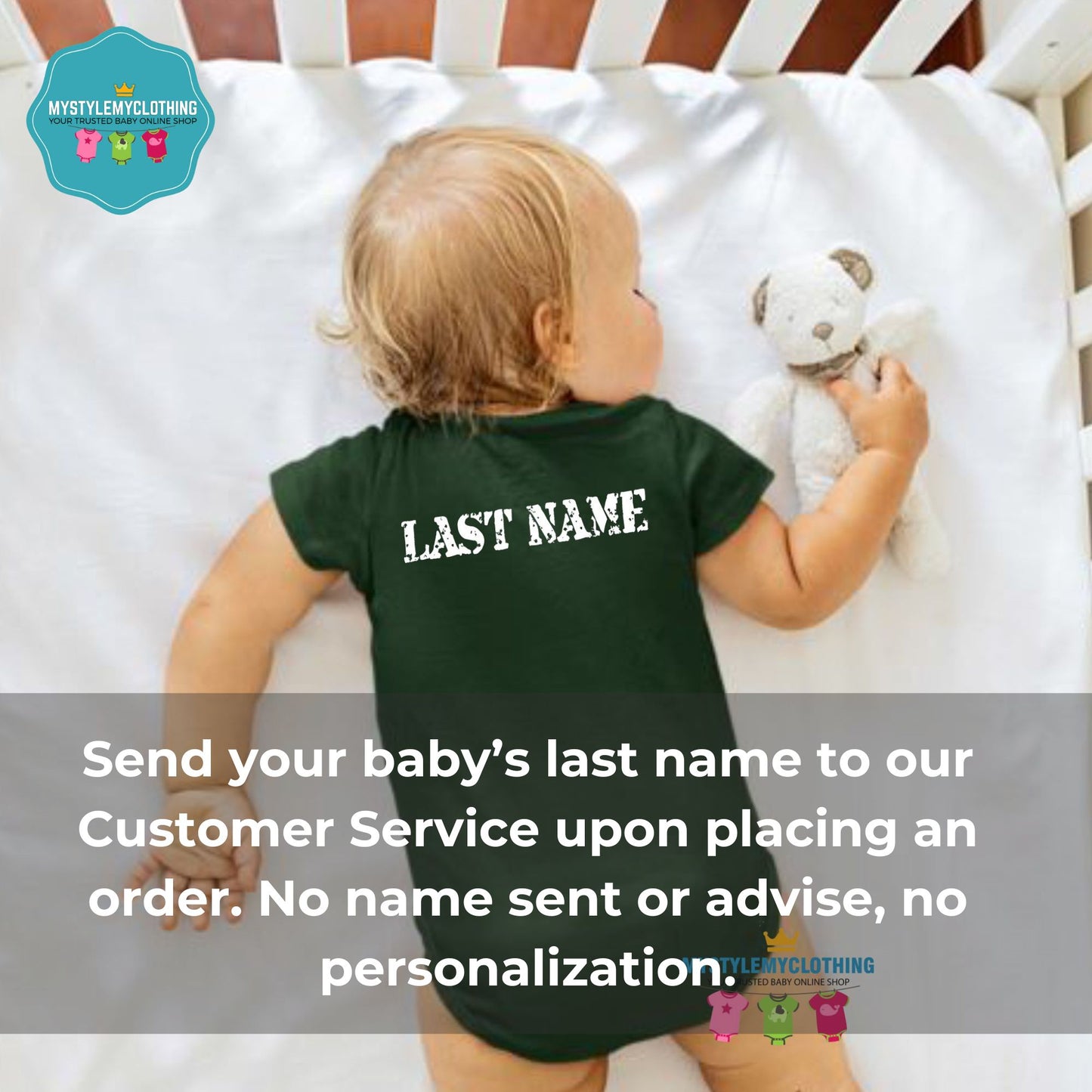 Baby Career Onesies with Free Name Back Print - Army