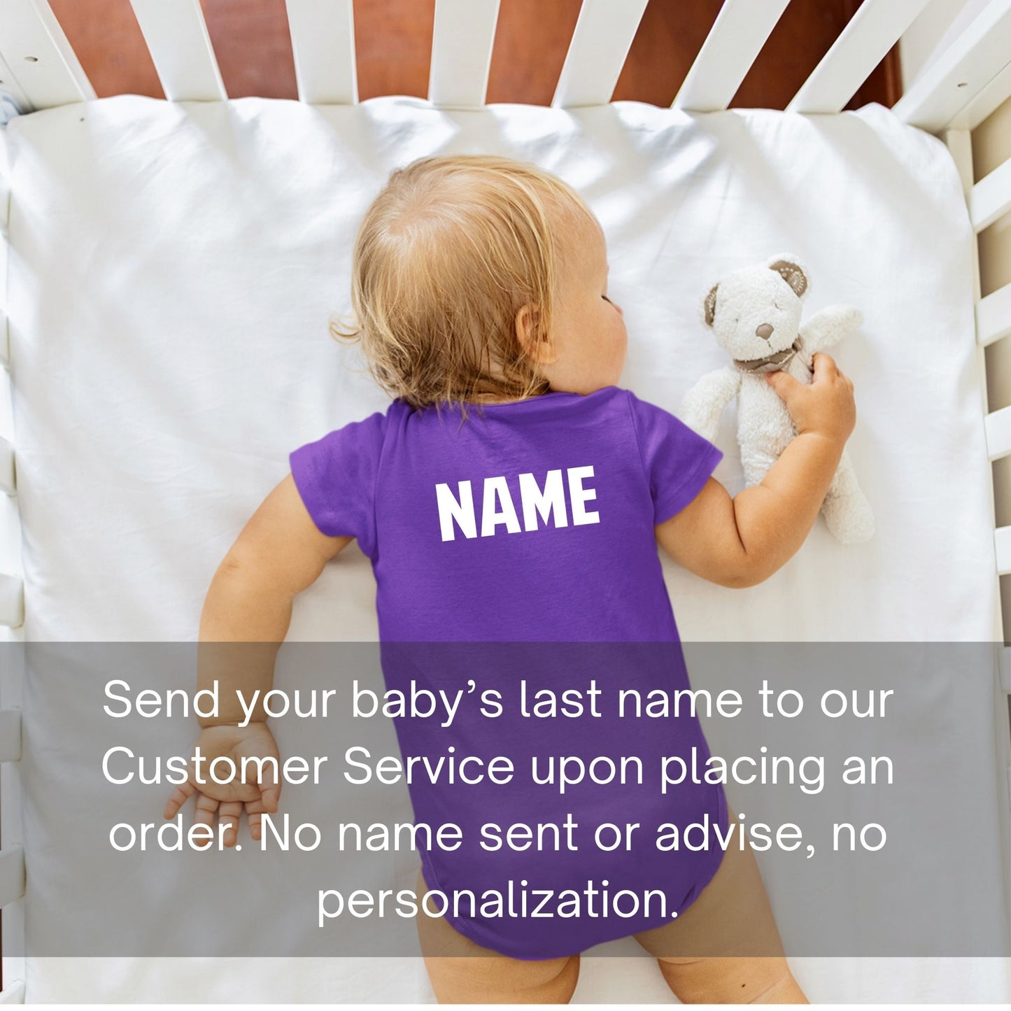 Baby Character Onesies with Name Back Print  - Pokemon Gengar