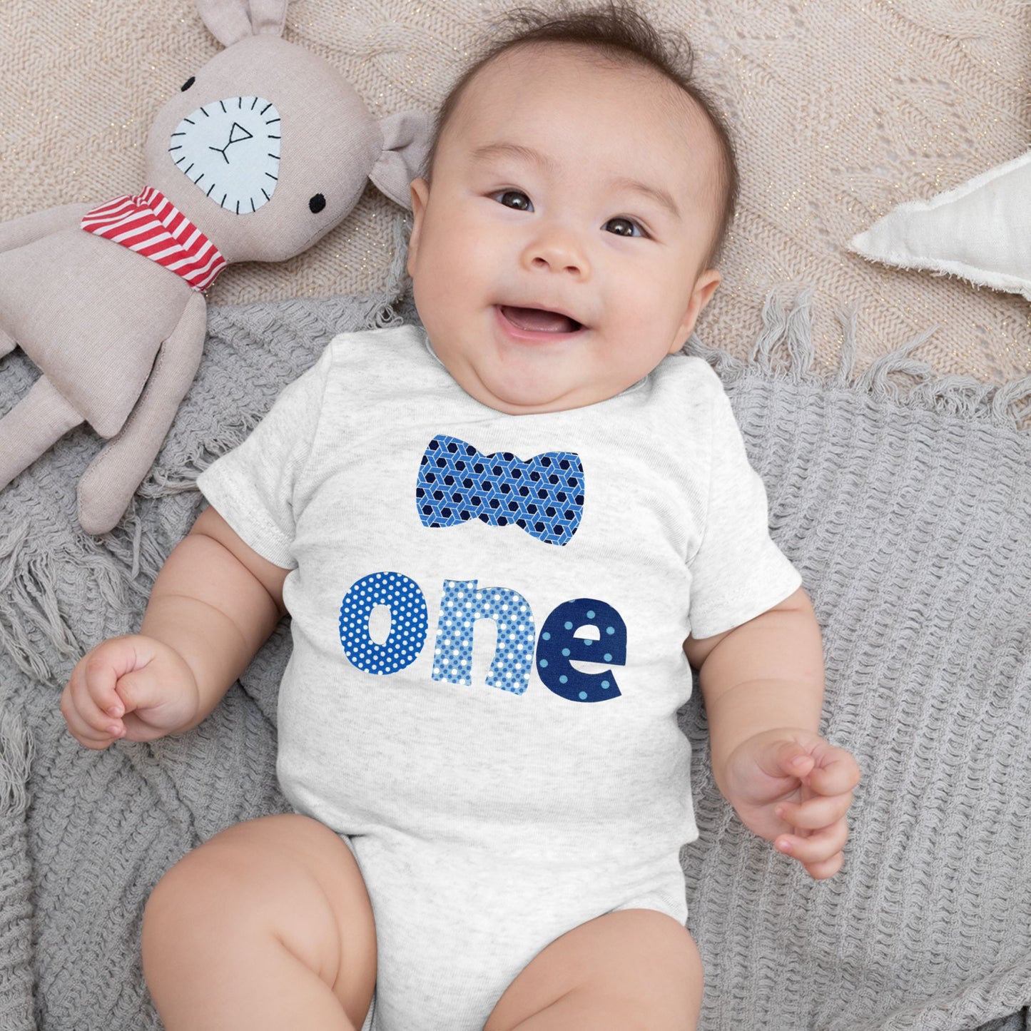 Baby 1st Birthday Onesies - 1 One (Bowtie)