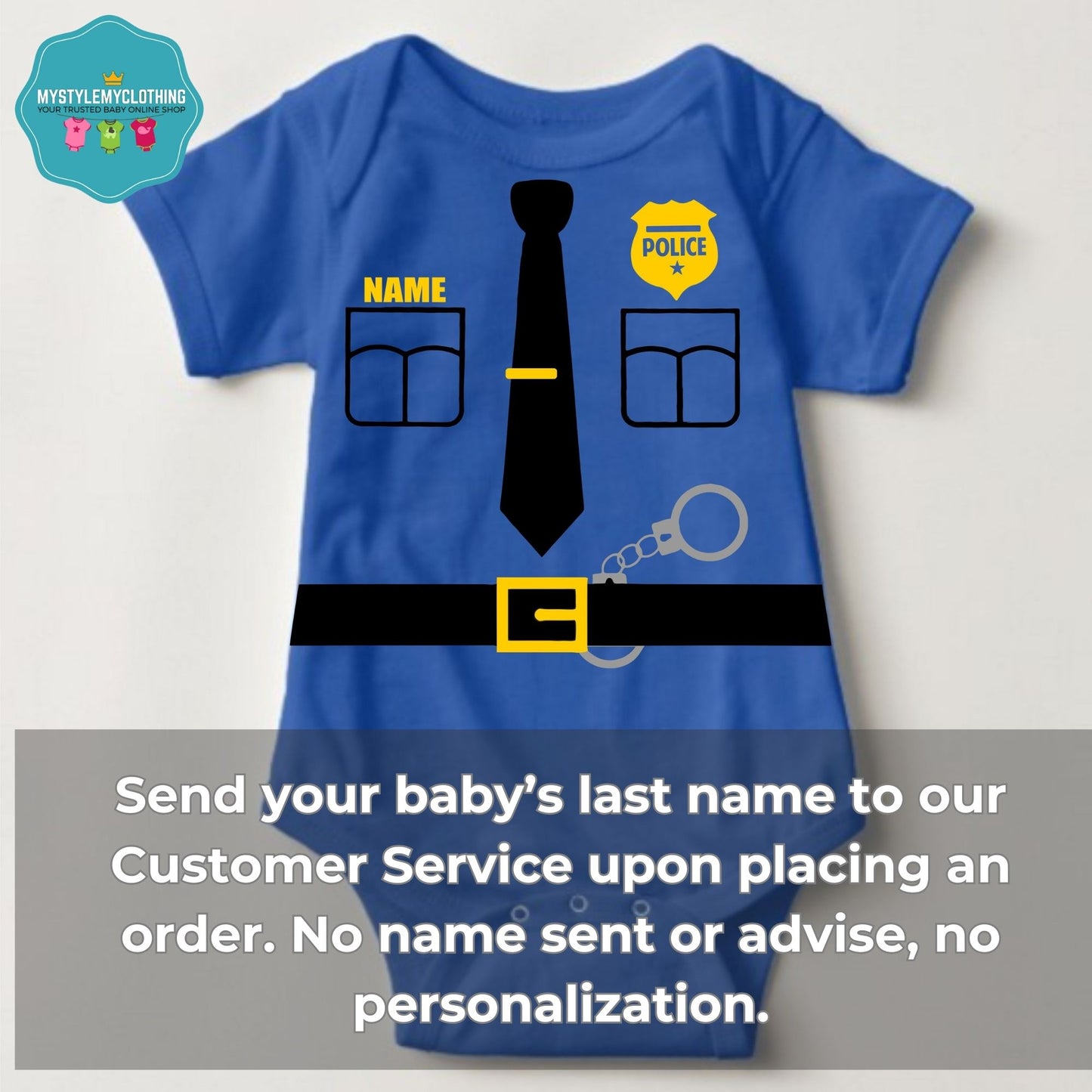 Baby Career Onesies - Police with Free Name Badge