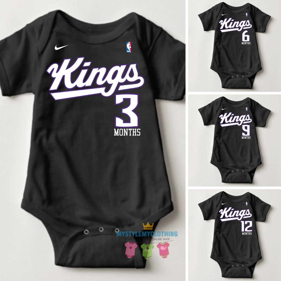 Baby Monthly Onesies - Basketball Jersey Sacramento Kings