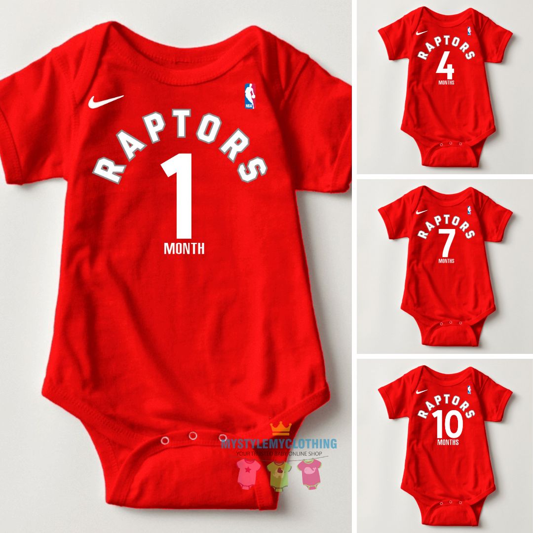 Baby Monthly Onesies - Basketball Jersey Raptors