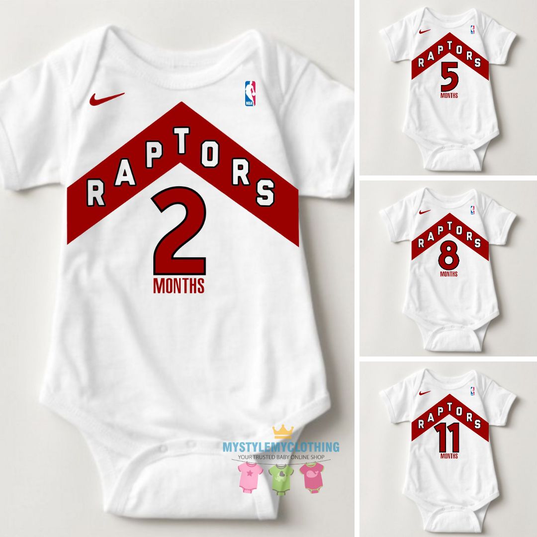 Baby Monthly Onesies - Basketball Jersey Raptors