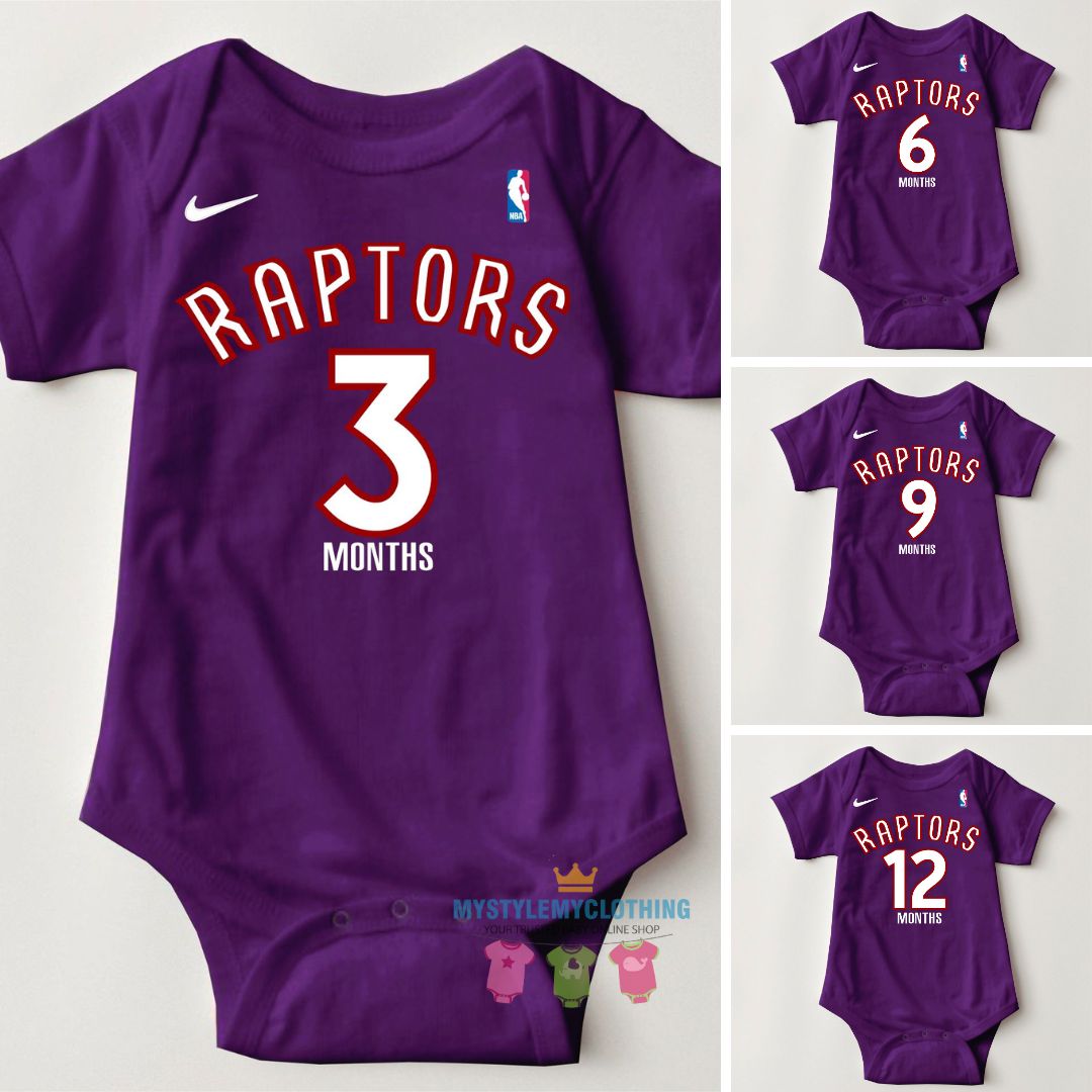 Baby Monthly Onesies - Basketball Jersey Raptors