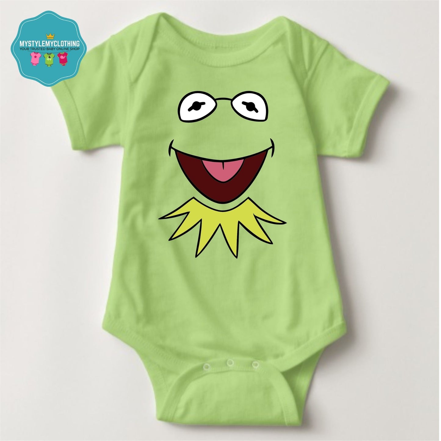 Baby Character Onesies with FREE Name Back Print - Sesame Street Kermit the Frog