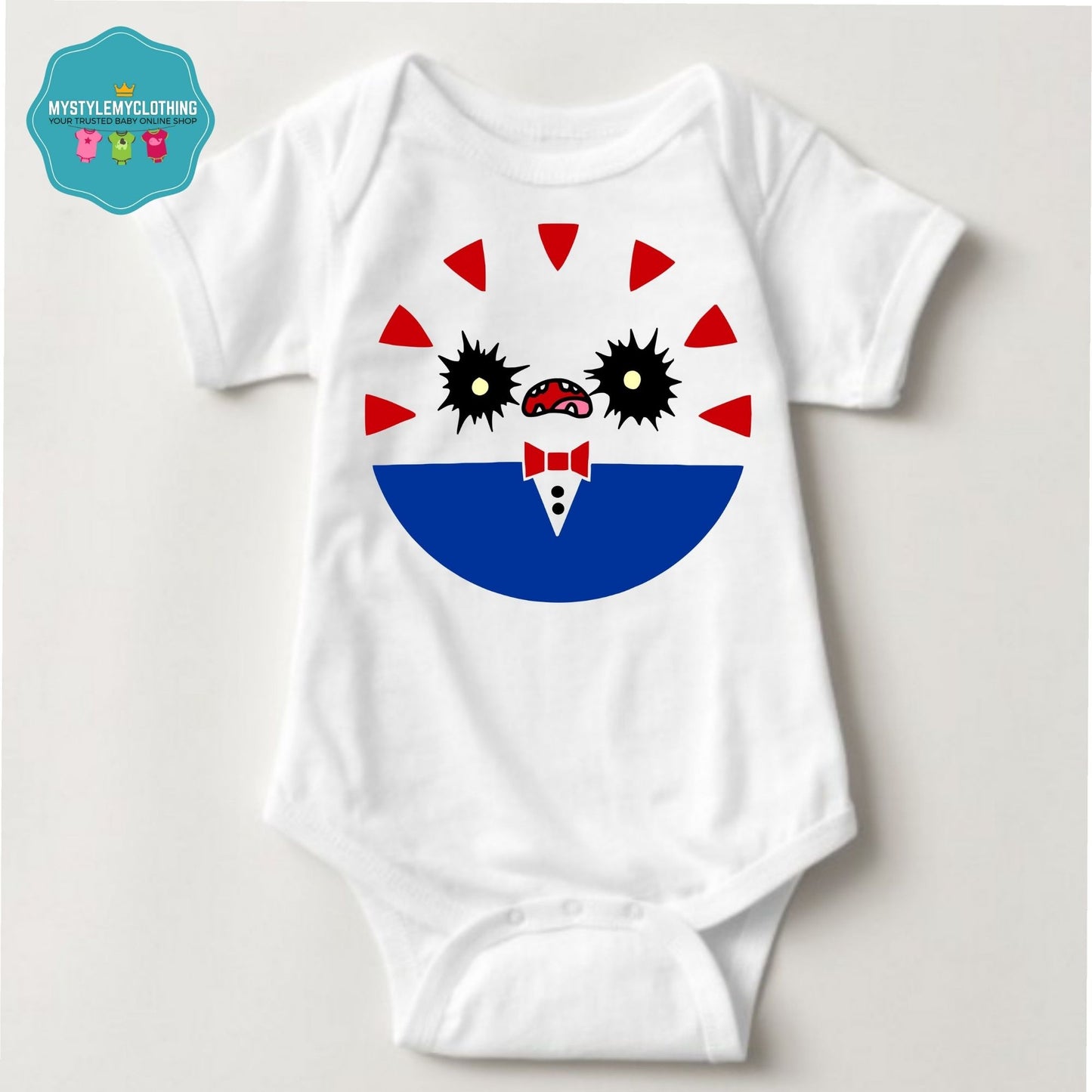 Baby Character Onesies with FREE Name Back Print  - Adventure Time Peppermint Butler Eyes