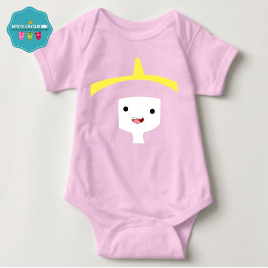 Baby Character Onesies with FREE Name Back Print - Adventure Time Princess Bubblegum