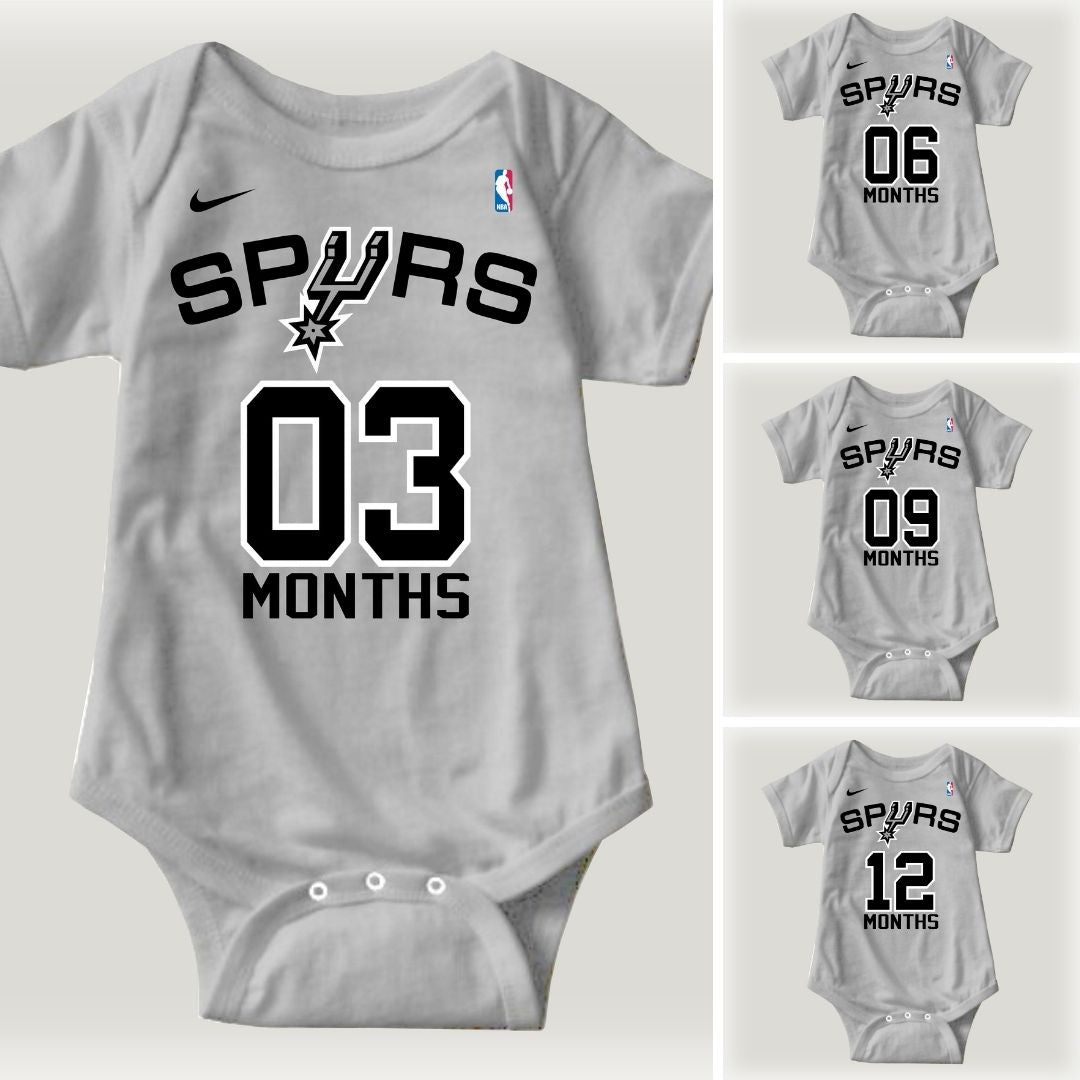 Baby Monthly Onesies - Basketball Jersey San Antonio Spurs