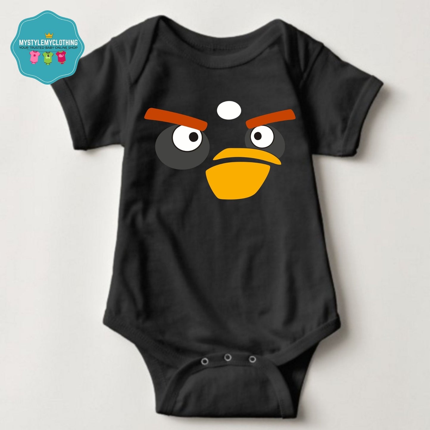 Baby Character Onesies - A-Bird Black