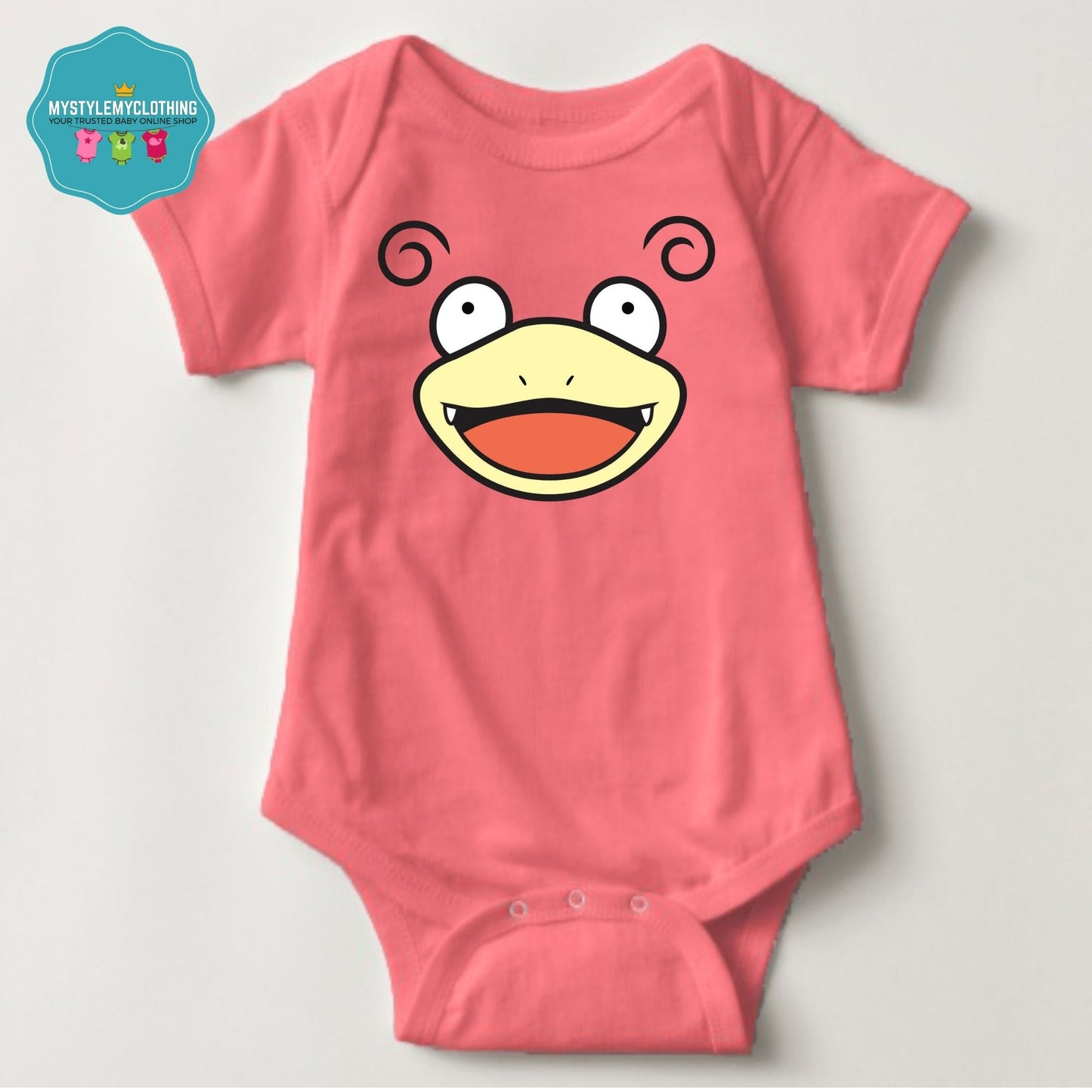 Baby Character Onesies with FREE Name Back Print - Pokemon-Slowpoke