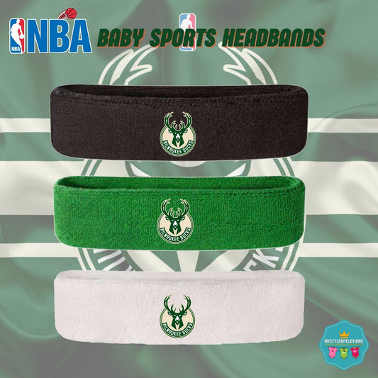 Baby and Kids Basketball Sports Headband - Milwaukee Bucks