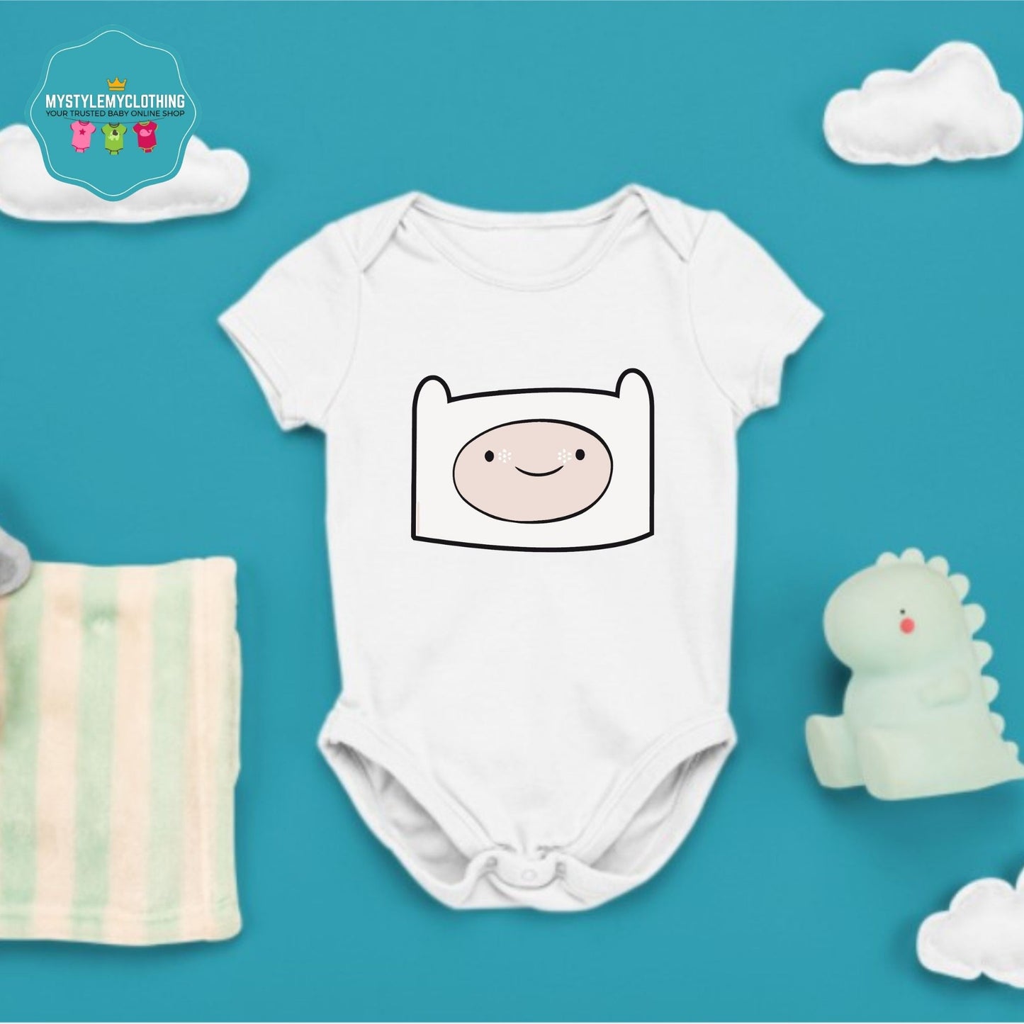Baby Character Onesies with FREE Name Back Print - Adventure Time Finn II