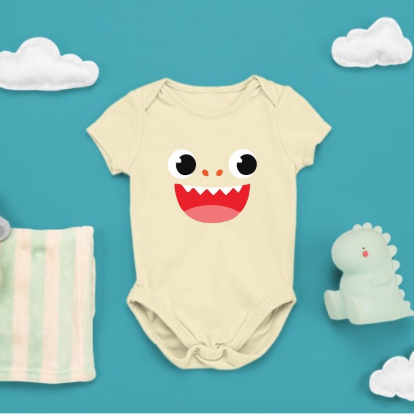 Baby Character Onesies - Baby Shark Pale Yellow