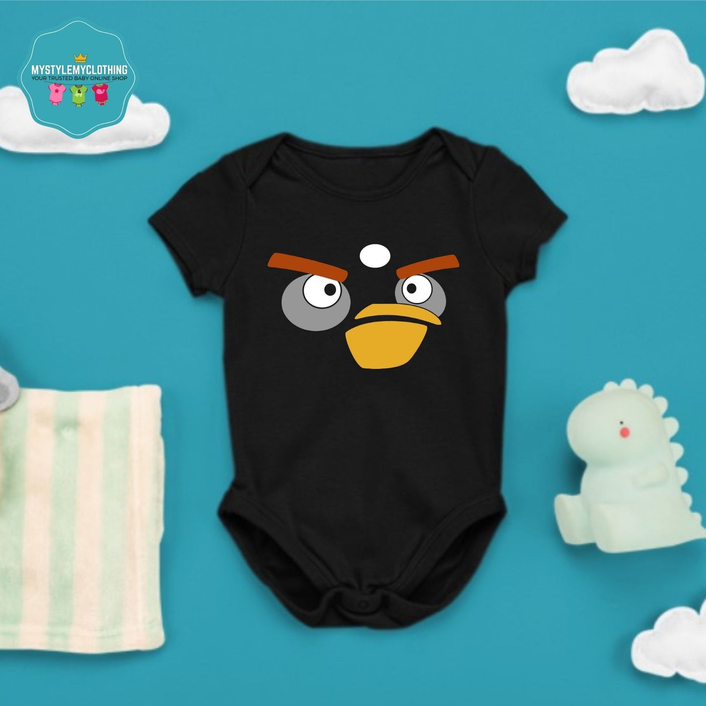 Baby Character Onesies - A-Bird Black