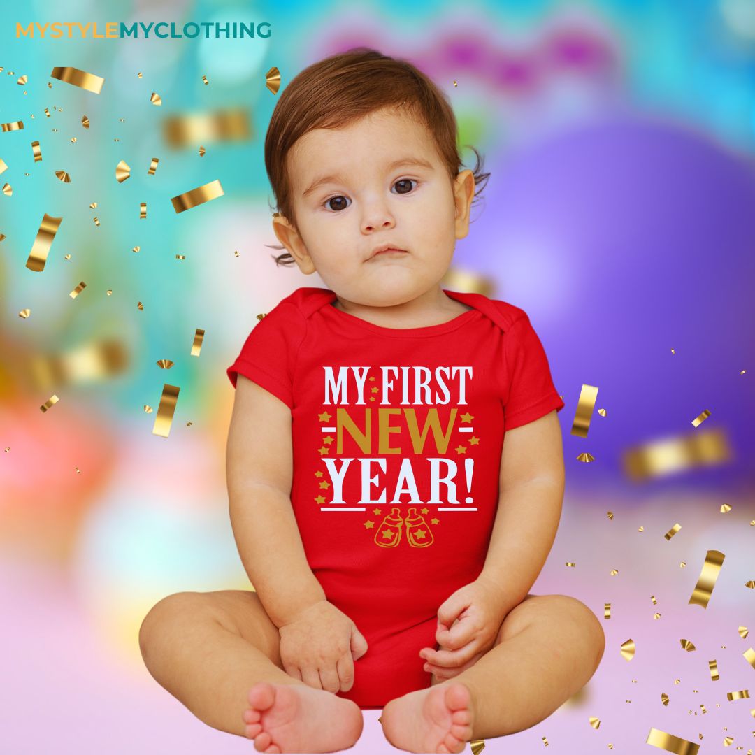 Baby New Year Holiday Onesies - My 1st New Year Small Bottle