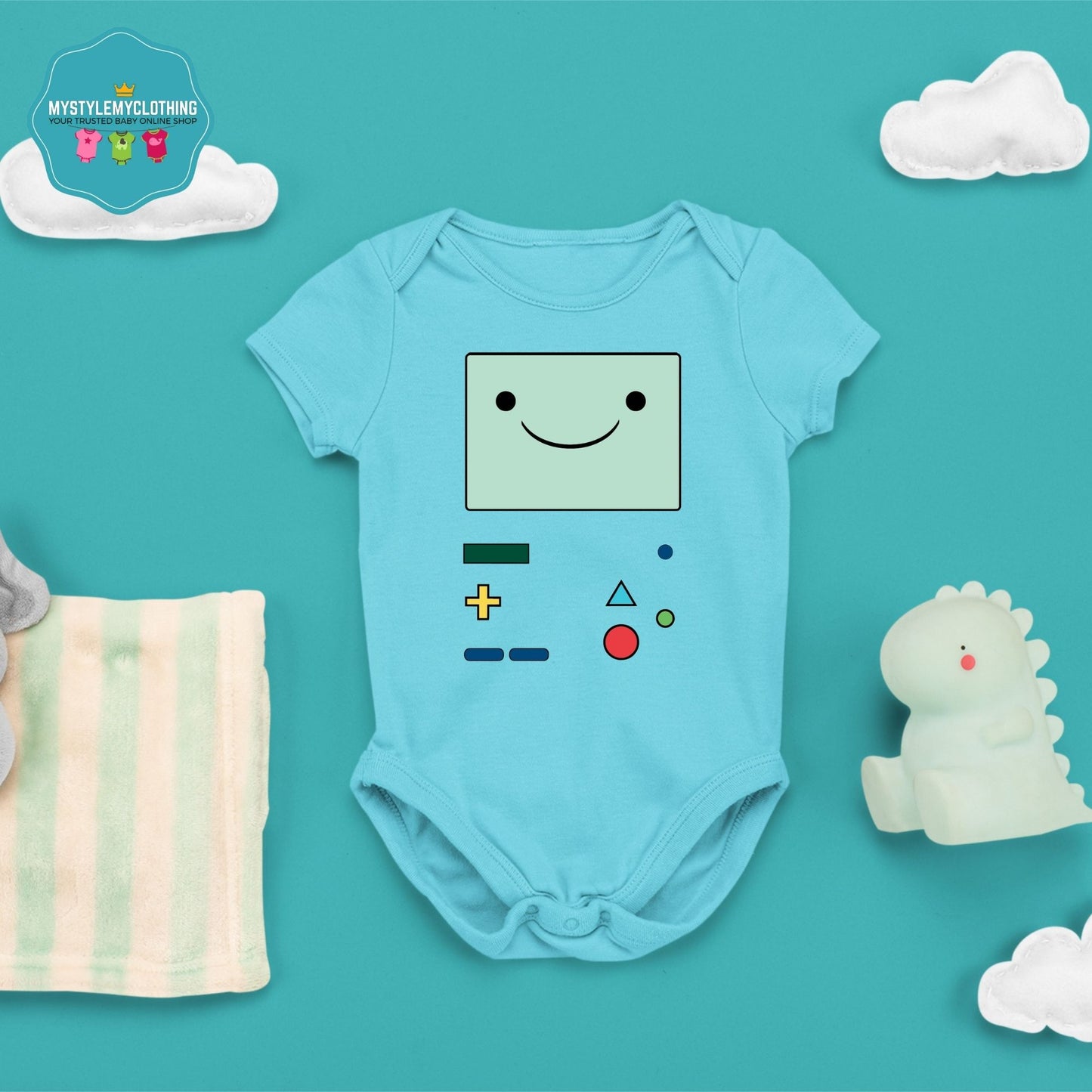 Baby Character Onesies with FREE Name Back Print  - Adventure Time Beemo