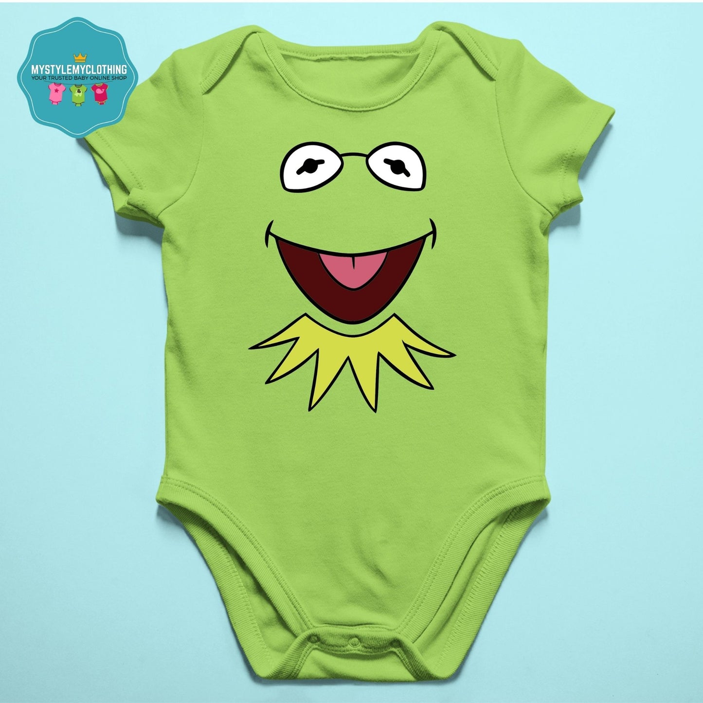 Baby Character Onesies with FREE Name Back Print - Sesame Street Kermit the Frog