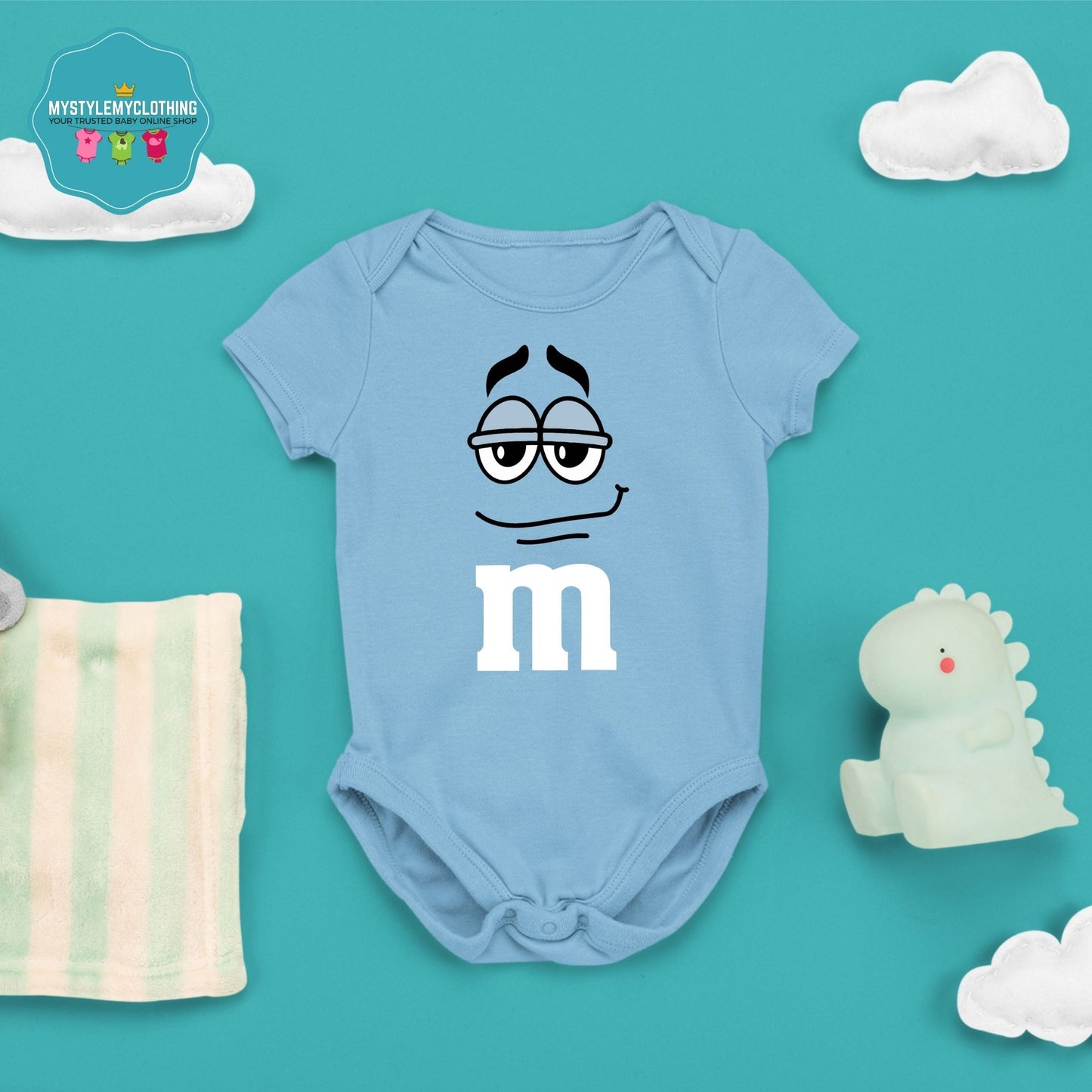 Baby Character Onesies - M&M's Powder Blue