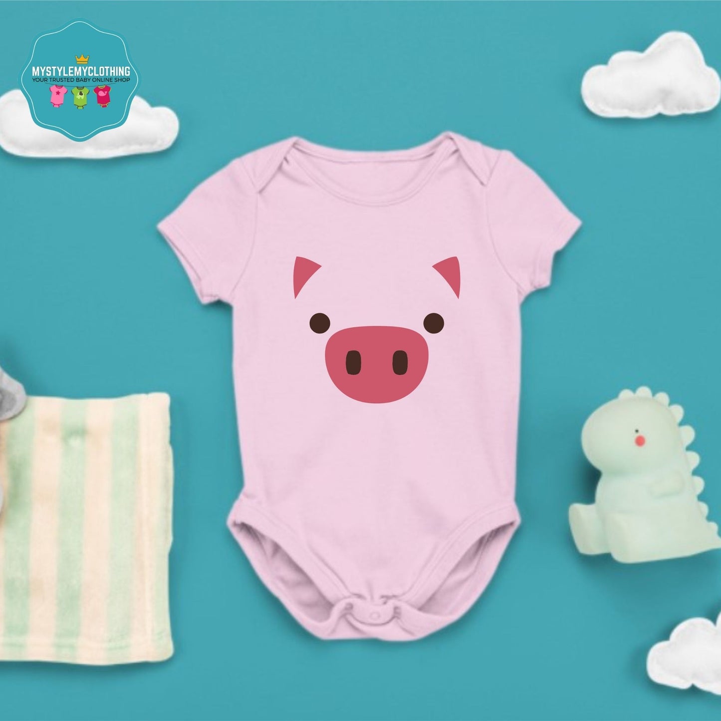 Baby Character Onesies - Happy Pig Face