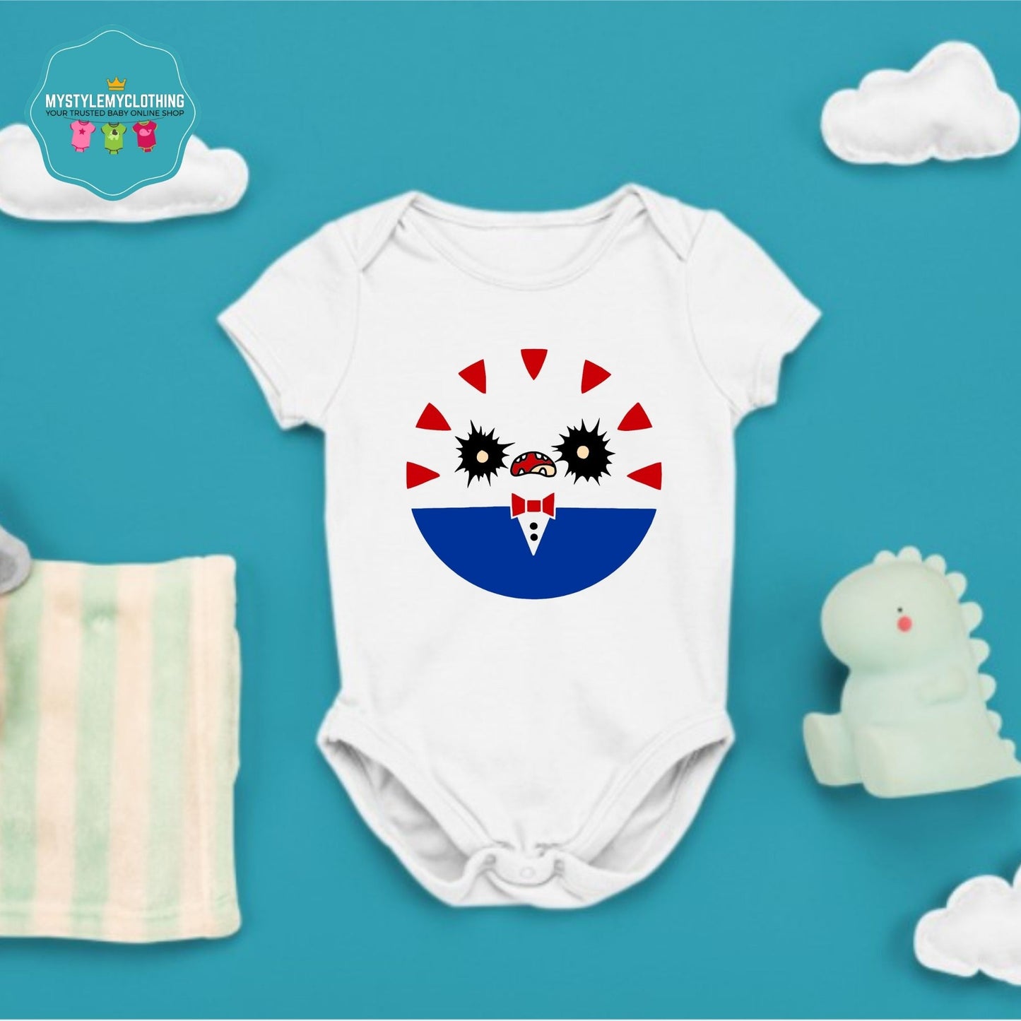 Baby Character Onesies with FREE Name Back Print  - Adventure Time Peppermint Butler Eyes