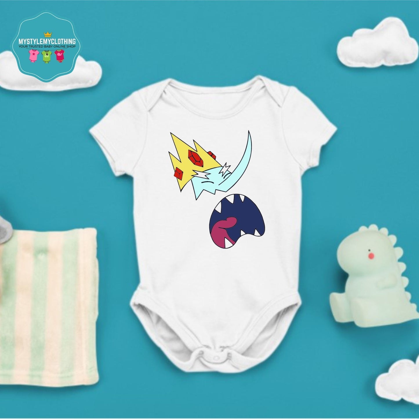 Baby Character Onesies with FREE Name Back Print  - Adventure Time Ice King