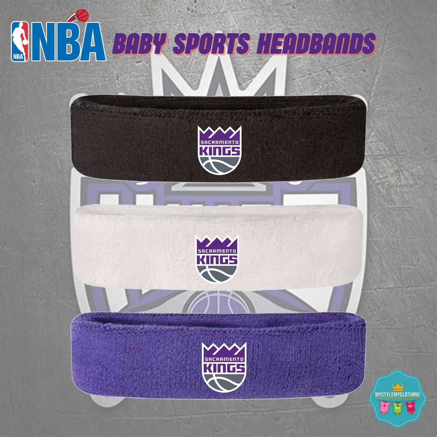 Baby and Kids Basketball Sports Headband -Sacramento Kings