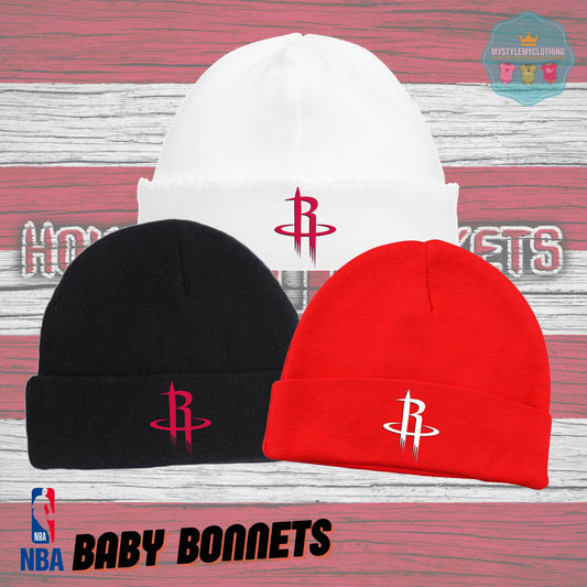 Baby Basketball Bonnets - Houston Rockets